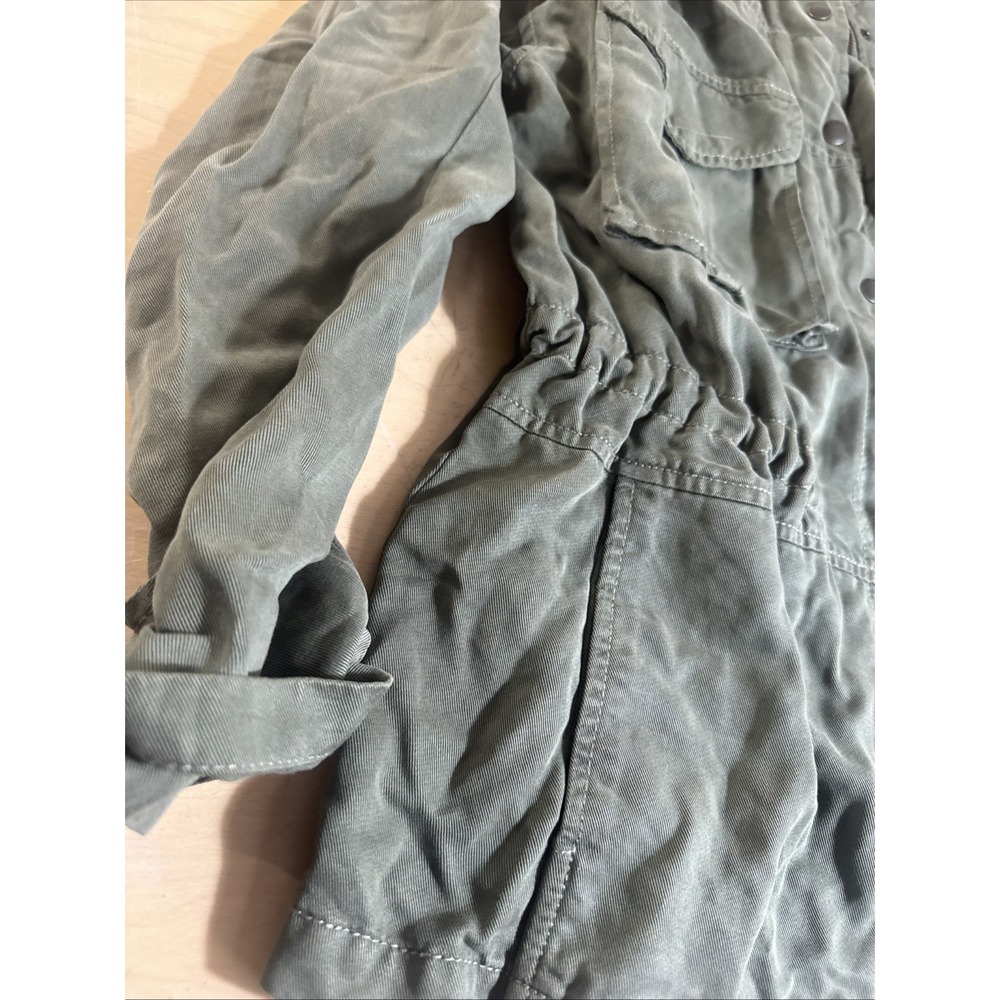 American Eagle Jacket Womens S Green Military Jacket Long Sleeve Pockets Zip - Picture 2 of 7